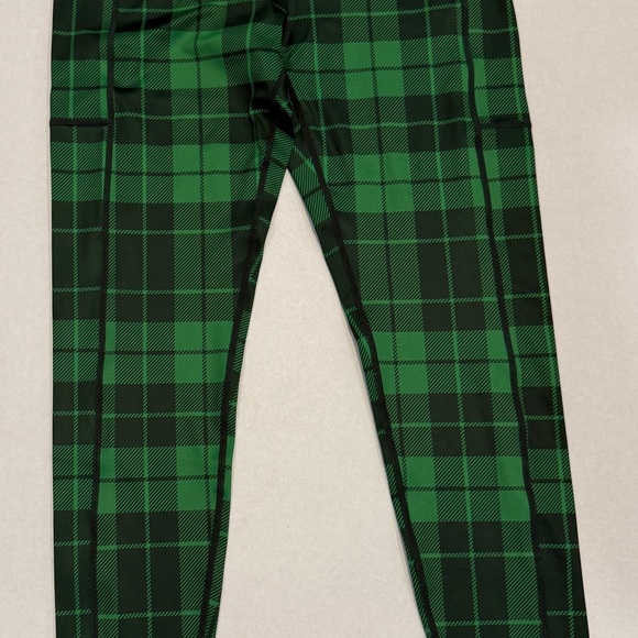 CVG Constantly Varied Gear Green Plaid Leggings - medium long - Picture 1 of 6